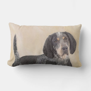 Bluetick Coonhound Painting - Cute Original Dog Ar Lumbar Cushion