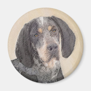 Bluetick Coonhound Painting - Cute Original Dog Ar Magnet