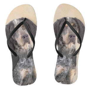 Bluetick Coonhound Painting - Cute Original Dog Ar Thongs