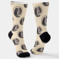 Bluetick Coonhound Painting with Markings Dog Art