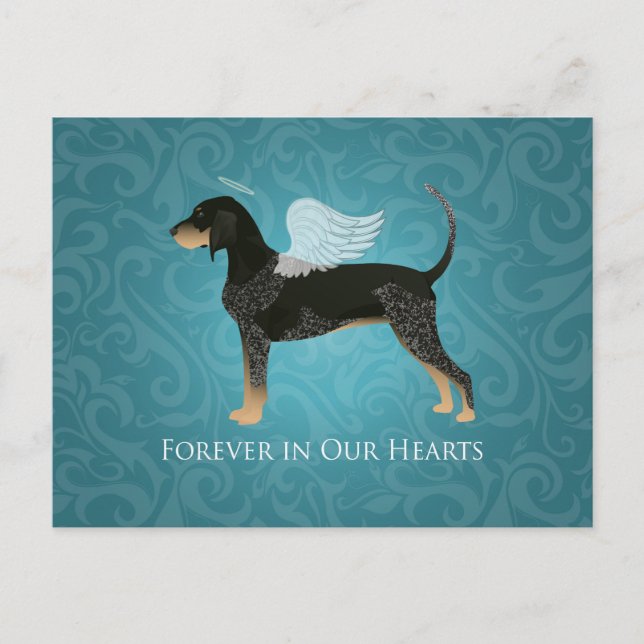 Bluetick Coonhound Pet Memorial Angel Dog Postcard (Front)