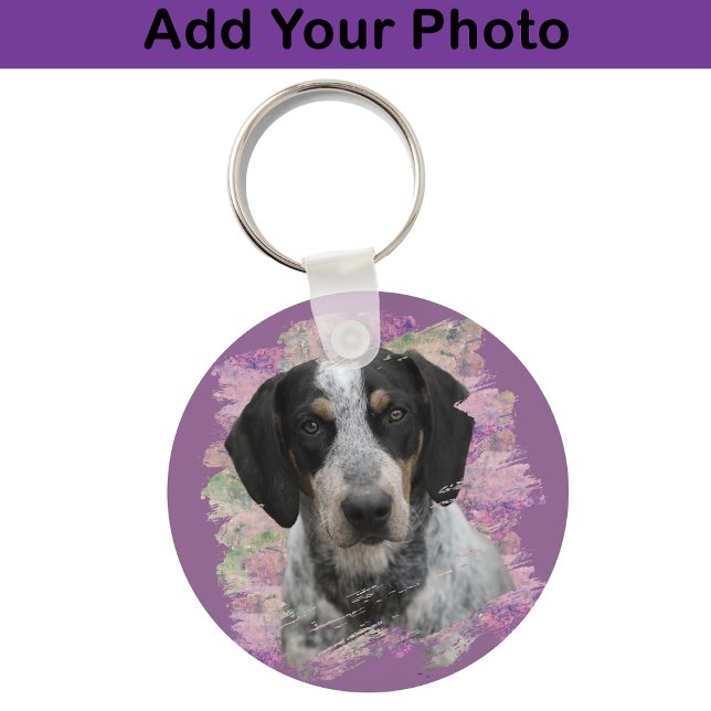Bluetick Coonhound Pink Lilac  Dog Lover Photo   Key Ring (Creator Uploaded)