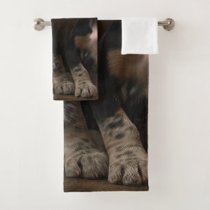 Bluetick Coonhound Puppy Autumn Delight Pumpkin Bath Towel Set