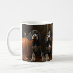 Bluetick Coonhound Puppy Autumn Delight Pumpkin  Coffee Mug
