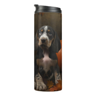 Bluetick Coonhound Puppy Autumn Delight Pumpkin  Thermal Tumbler