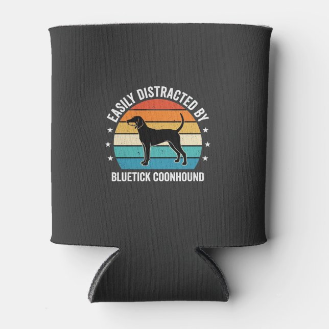 Bluetick Coonhound Retro Sunset Dog Can Cooler (Front)