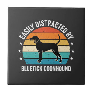 Bluetick Coonhound Retro Sunset Dog Ceramic Tile