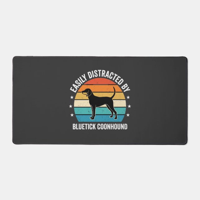Bluetick Coonhound Retro Sunset Dog Desk Mat (Front)