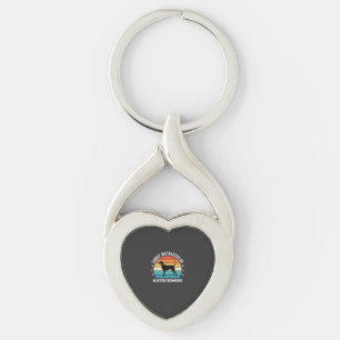 Bluetick Coonhound Retro Sunset Dog Key Ring