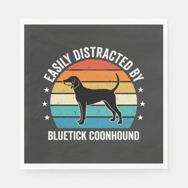 Bluetick Coonhound Retro Sunset Dog Napkin (Front)