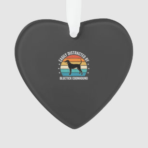 Bluetick Coonhound Retro Sunset Dog Ornament