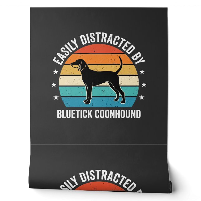 Bluetick Coonhound Retro Sunset Dog Wallpaper (Unrolling)