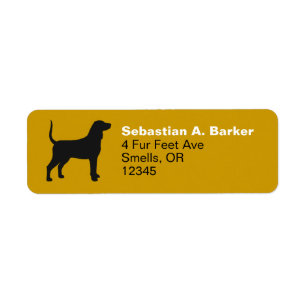 Bluetick Coonhound Silhouette Return Address Label