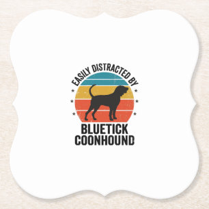 Bluetick Coonhound Vintage Dog Lover Shirt Design_ Paper Coaster