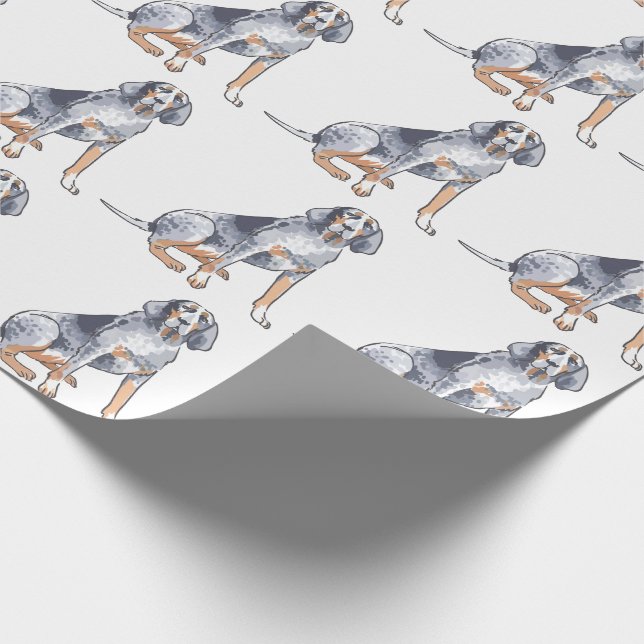 Bluetick Coonhound Wrapping Paper (Corner)
