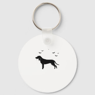 Bluetick Dog � Halloween Moon Silhouette Classic T Key Ring