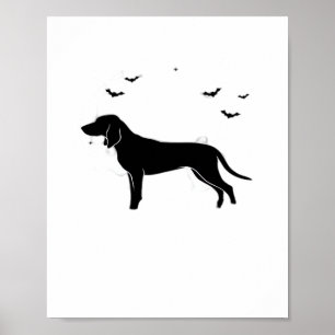 Bluetick Dog – Halloween Moon Silhouette Classic T Poster