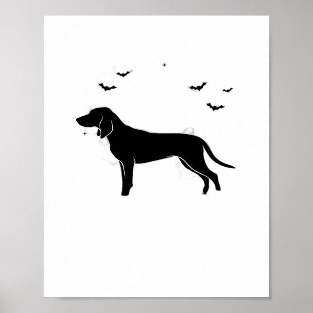 Bluetick Dog – Halloween Moon Silhouette Classic T Poster (Front)