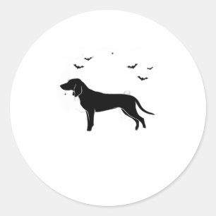 Bluetick Dog � Halloween Moon Silhouette Classic T Round Sticker