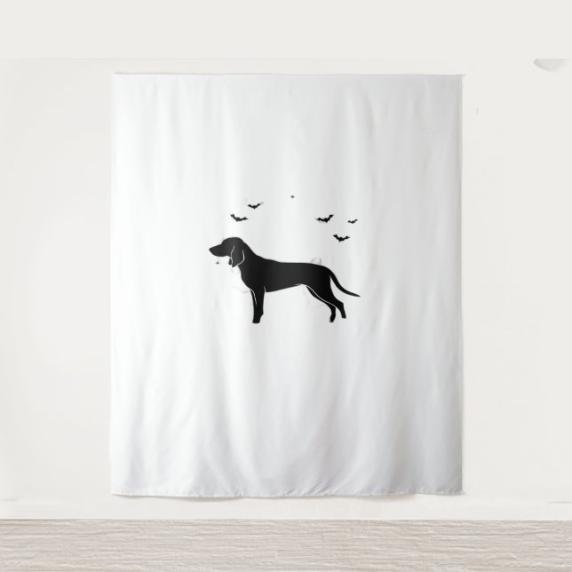 Bluetick Dog – Halloween Moon Silhouette Classic T Tapestry (Front)