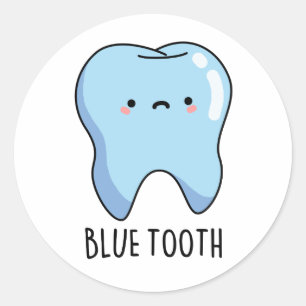 Bluetooth Funny Technical Blue Tooth Pun  Classic Round Sticker
