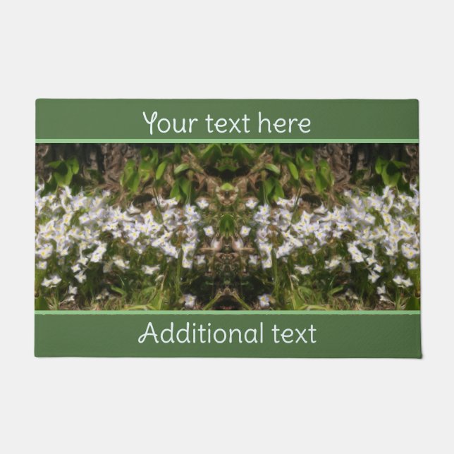 Bluets Tiny Blue Flowers Painting Personalised  Doormat (Front)