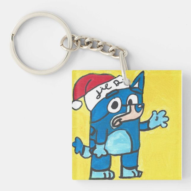 Bluey Christmas Fan Art Keychain (Front)