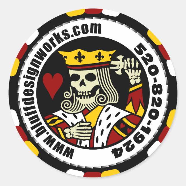 bluffdesignworks.com Poker Chip Sticker (Front)