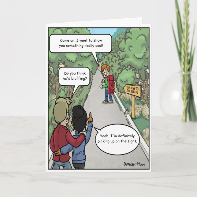 Bluffing Funny Birthday Card (Front)