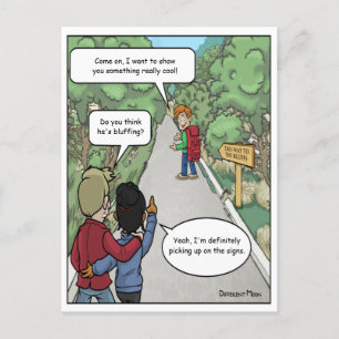 Bluffing Funny Postcard