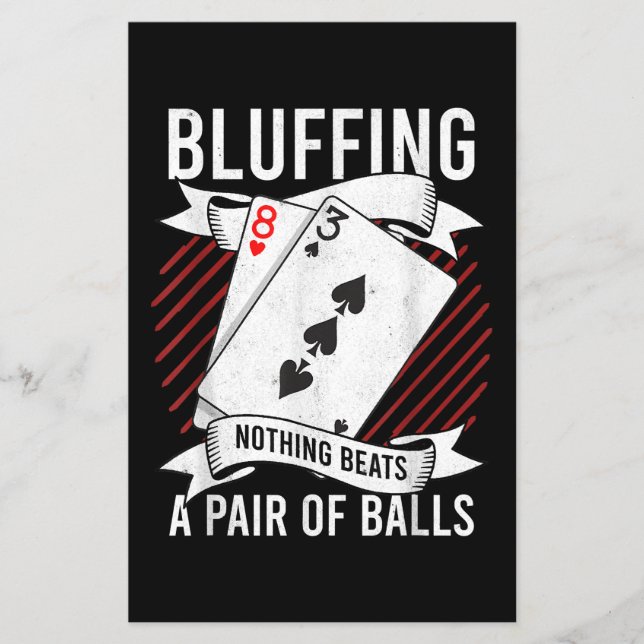 Bluffing Nothing Beats A Pair Of Balls Funny Poker Flyer (Front)