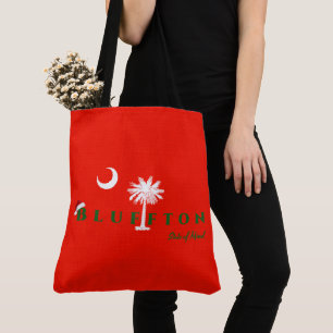 Bluffton State of Mind Christmas Holiday Red Green Tote Bag