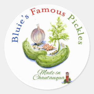 Bluie's Famous Pickles Classic Round Sticker