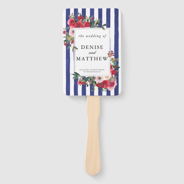 Bluing Coloured Wedding Invitation Hand Fan (Front)