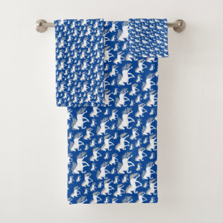 bluish bath towel set