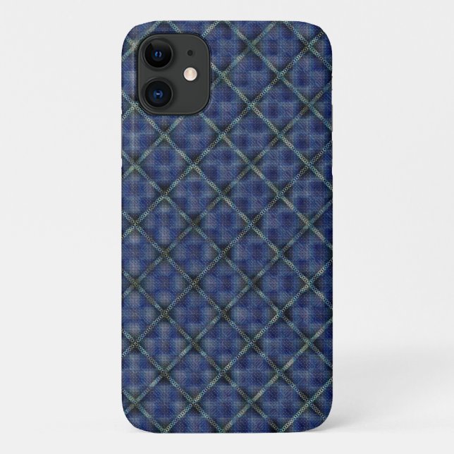 Bluish chequered square with pixelated dots Case-Mate iPhone case (Back)