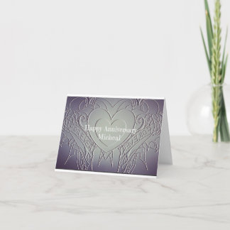 Bluish Gray 1rst Anniversary Holiday Card