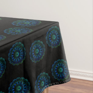 Bluish green mandala tablecloth