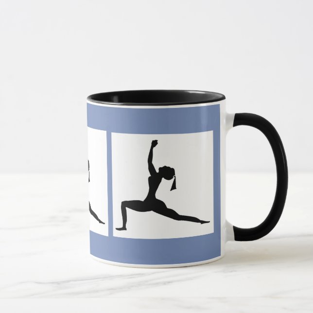Bluish Grey Combo 'Fun Yoga Designs Coffee Mug/Cup Mug (Right)