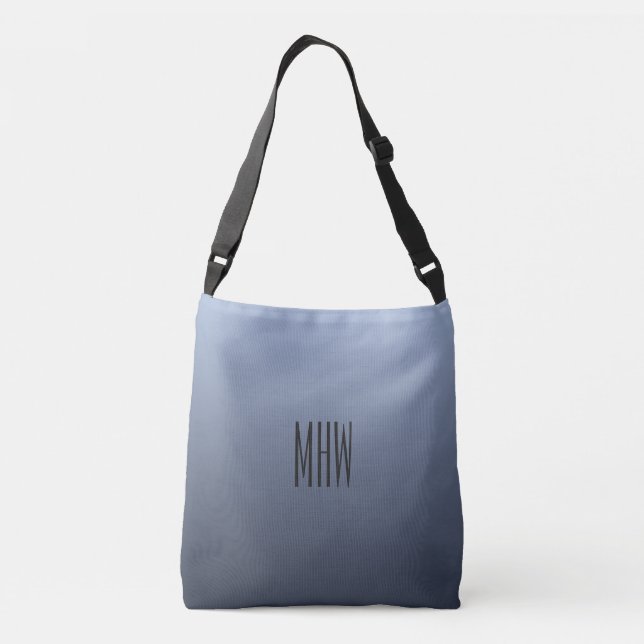 Bluish Grey Gradient custom monogram bags (Back)