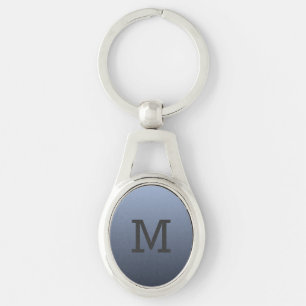 Bluish Grey Gradient custom monogram key chain