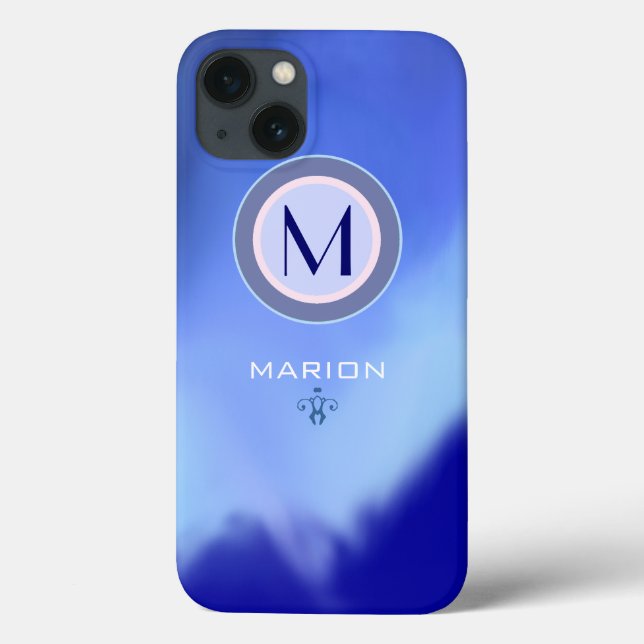 bluish monogram Case-Mate iPhone case (Back)