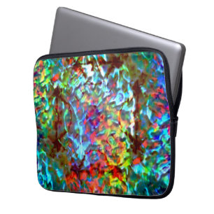 Bluish psychedelic or cybernetic sea rock laptop sleeve