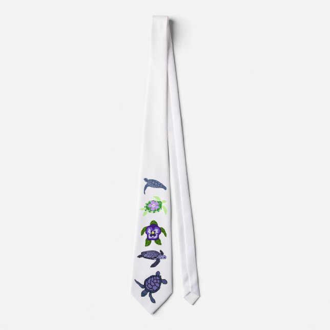 Bluish-purple Honu sea turtle line up tie (Front)