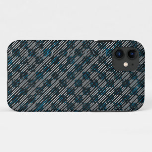 Bluish weird chequered or slanted stripes, dotted iPhone 11 case