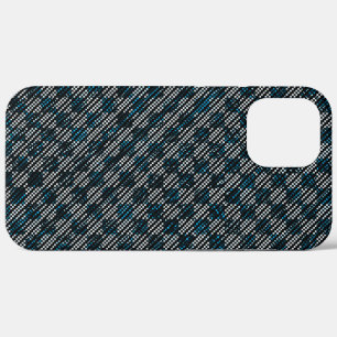 Bluish weird chequered or slanted stripes, dotted iPhone 12 pro max case