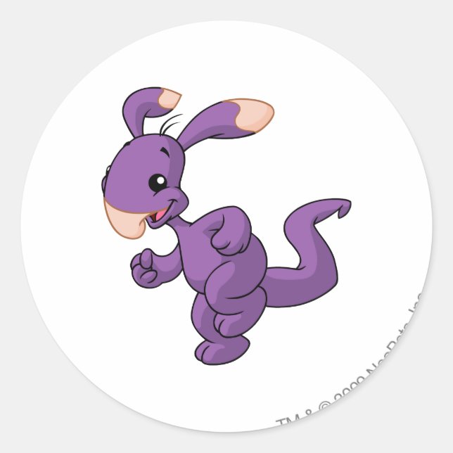 Blumaroo Purple Classic Round Sticker (Front)
