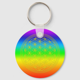 Blume des Lebens chakra 2 Key Ring