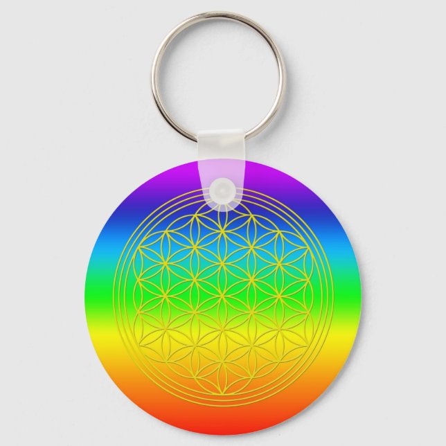 Blume des Lebens chakra 2 Key Ring (Front)