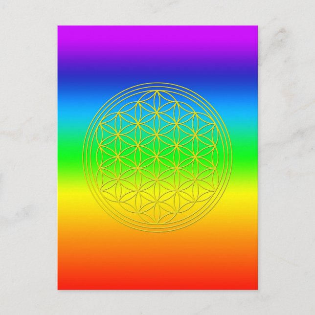 Blume des Lebens chakra 2 Postcard (Front)